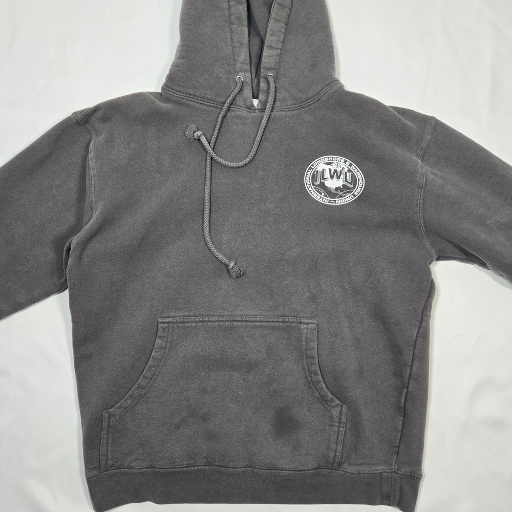 ILWU Hoodie Mens M Black International Longshore Warehouse Union Hook Graphic